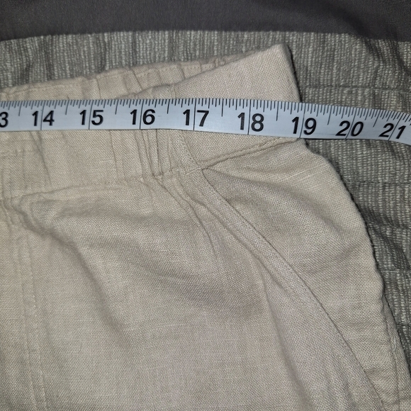 NWOT Denim & Co. Linen Blend Straight Leg Pants L Beige Pull On A396097 Women - Picture 9 of 10